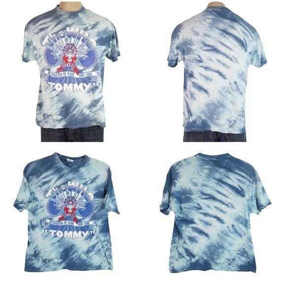 VTG DEADSTOCK 1989 authentic tie dye The Who Tommy 25th anniversary band TEE XL - Picture 5 of 12